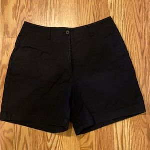 Eddie Bauer 6” black shorts (size 8)